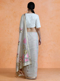 Leela Cotton in Beige with Light Pink Motifs