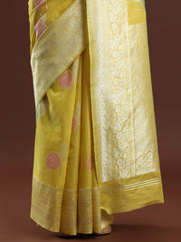 Woven Design Chanderi Cotton Saree in Yellow
