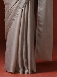 Solid Saree with Blouse Piece in brown