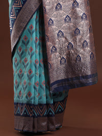 Woven Design Chanderi Cotton Saree in Blue