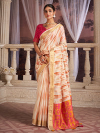 Vaanya Cotton in Rust Orange & Hot Pink