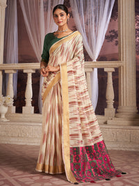 Vaanya Cotton In Rust Brown & Pink