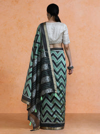 Sumitra Cotton in Pista and Black