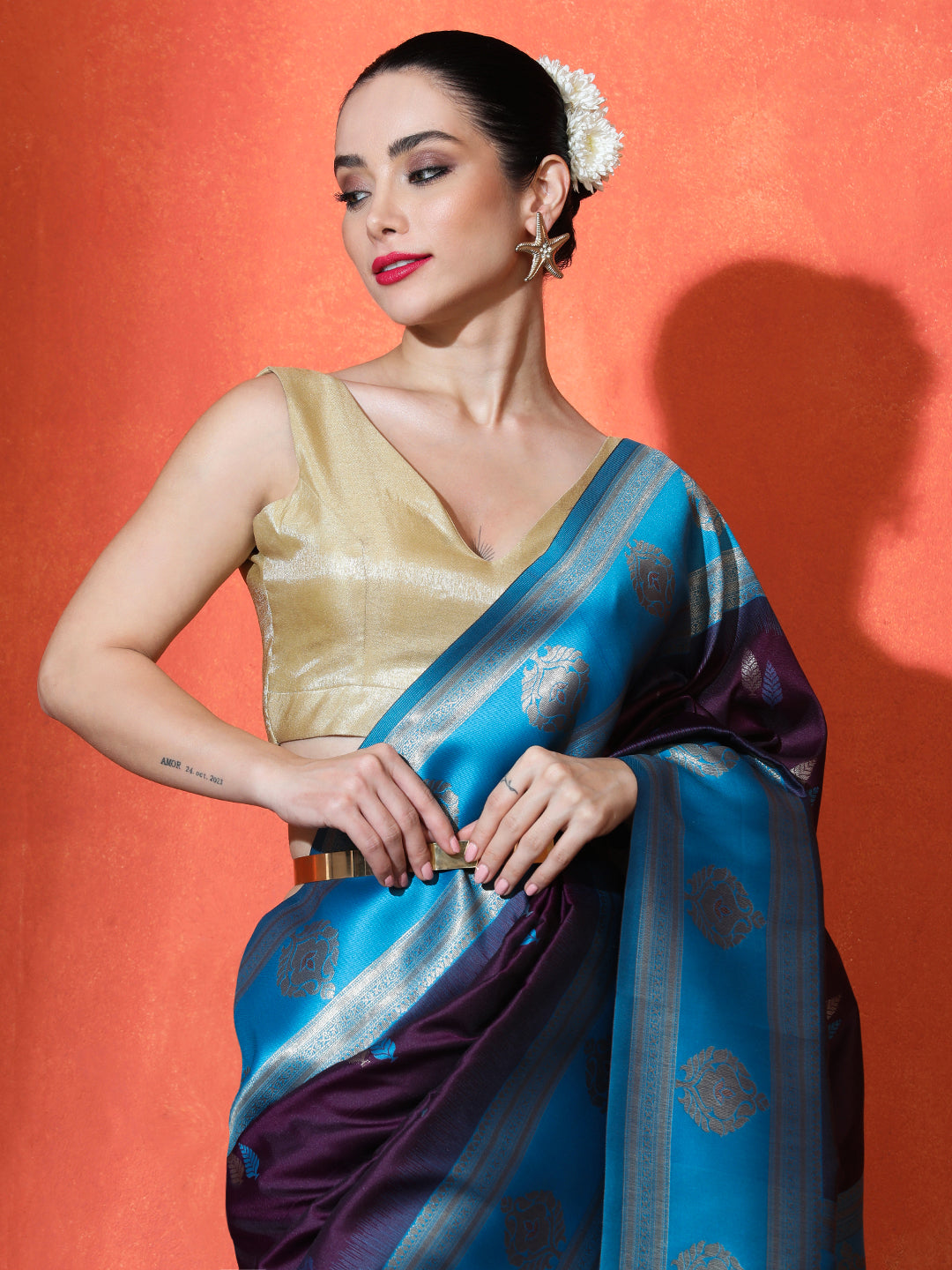 Ivory Silk in Blue