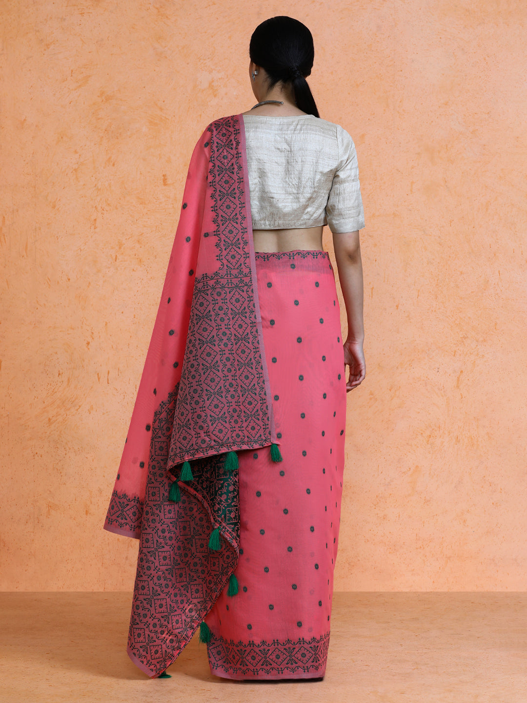 Dhrisha Cotton in Coral Pink