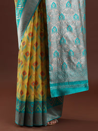 Woven Design Chanderi Cotton Saree in Yellow