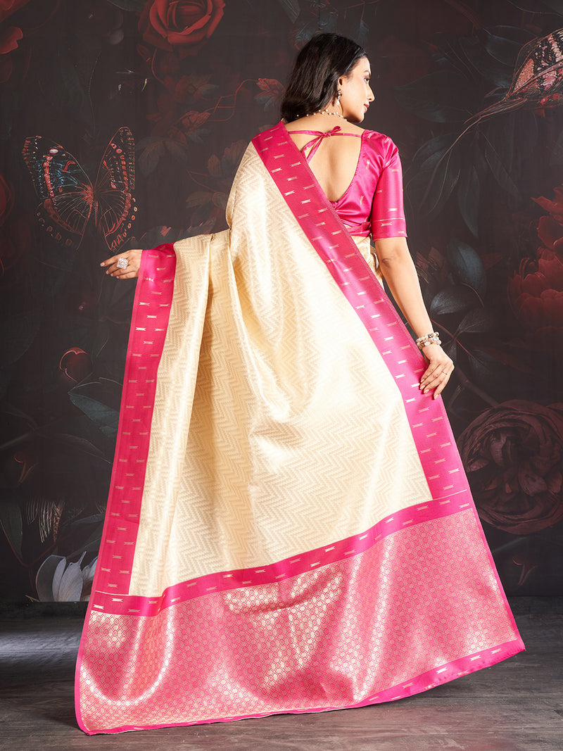 Vastra Silk In Hot Pink And Champagne