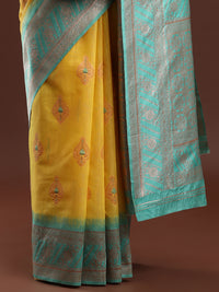 Woven Design Chanderi Cotton Saree in Yellow