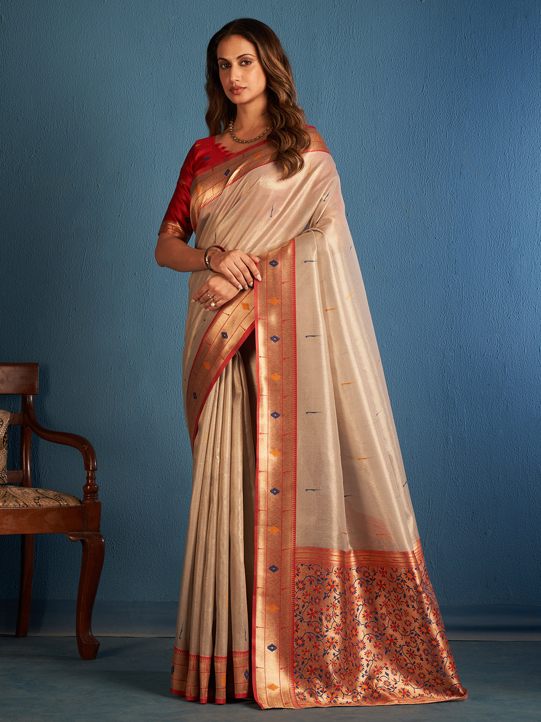 Vamika Silk in Cream