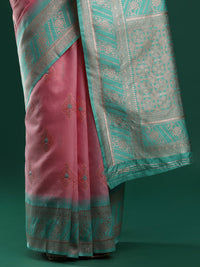 Woven Design Chanderi Cotton Saree in Pink