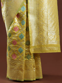 Woven Design Chanderi Cotton Saree in Yellow