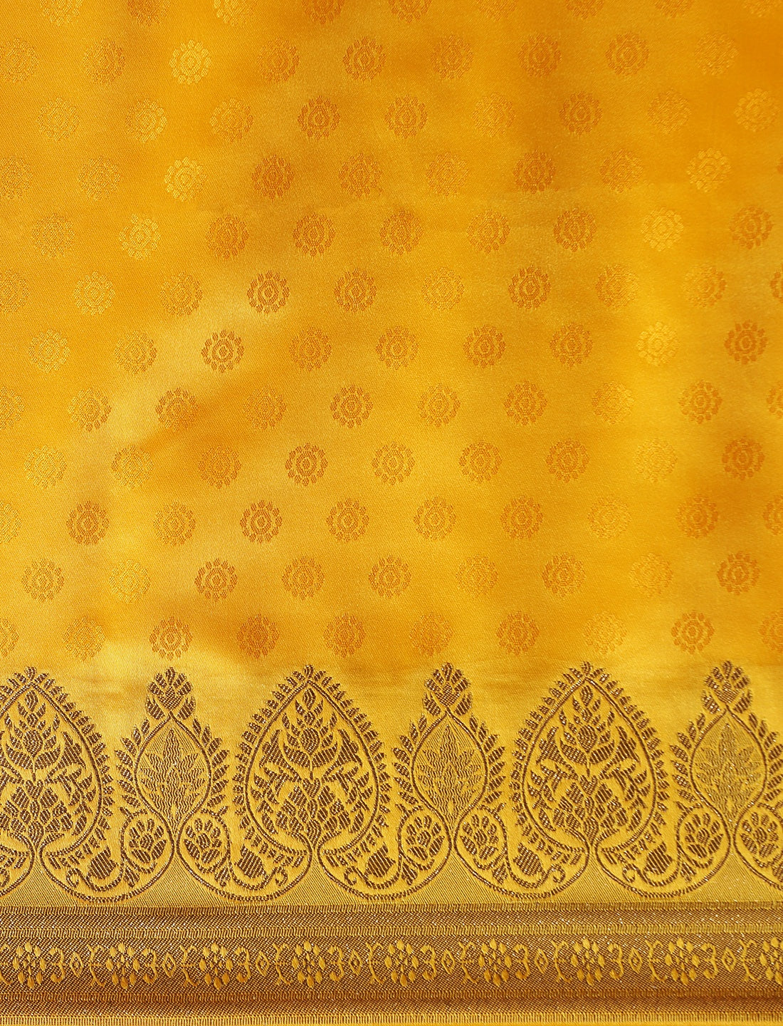 Ethnic Motifs Woven Design Banarasi Saree With Blouse in Yellow