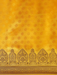 Ethnic Motifs Woven Design Banarasi Saree With Blouse in Yellow