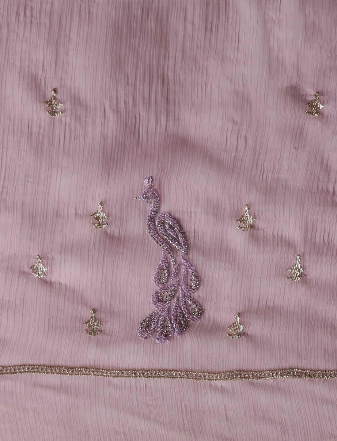 Ethnic Motifs Embroidered Saree in Purple