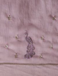 Ethnic Motifs Embroidered Saree in Purple