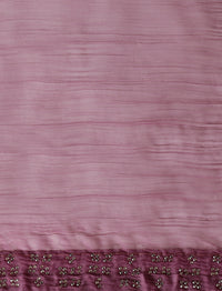 Floral Embellished Saree With Blouse Piece in Purple