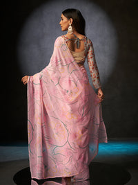 Basanti Bloom in Powder Pink with Floral Patterns