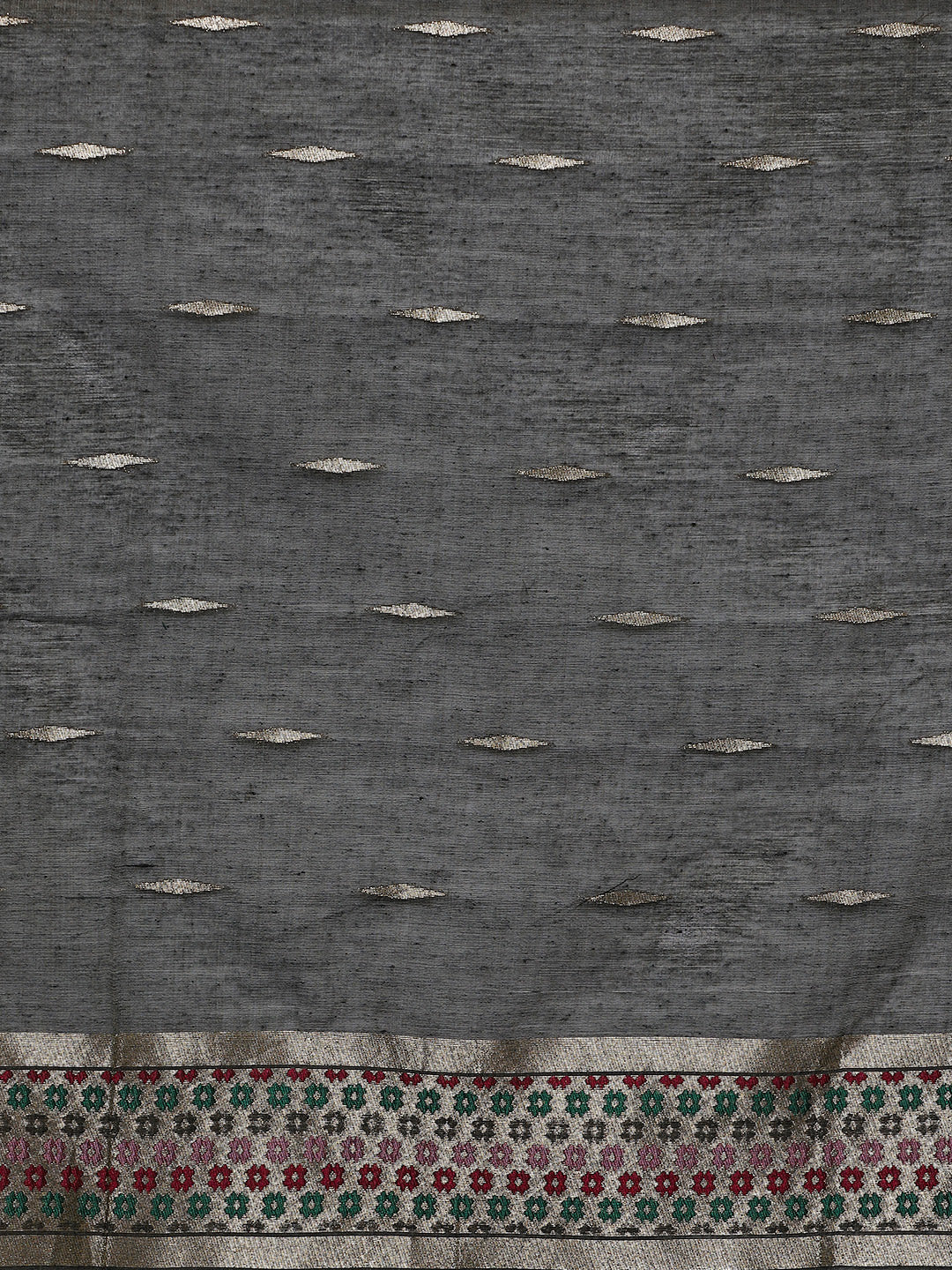 Floral Embellished Embroidered Chanderi Saree in green