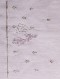 Embroidered Embellished Saree With Unstitched Blouse in Lavender