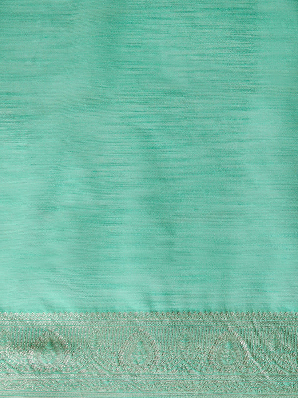 Sarha Woven Design Zari Chanderi Saree in Sea Green