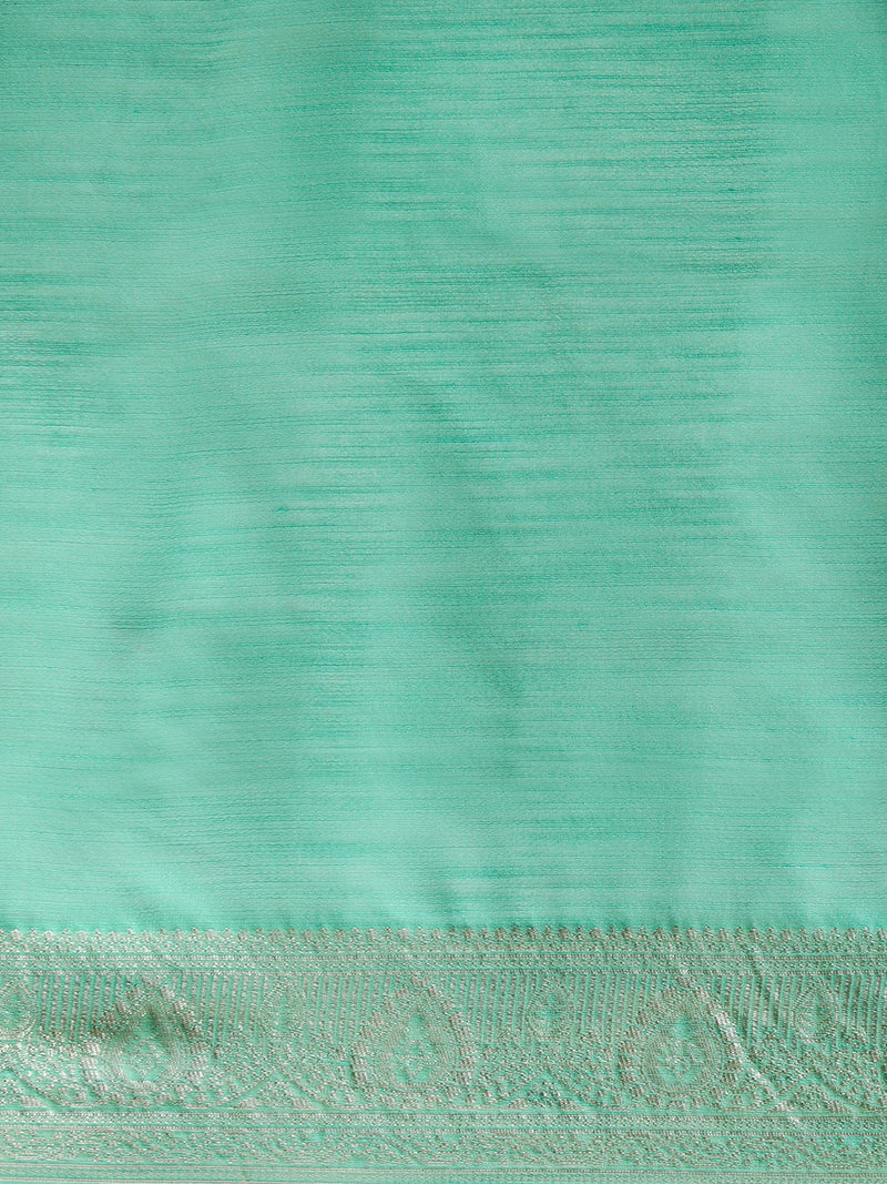 Sarha Woven Design Zari Chanderi Saree in Sea Green