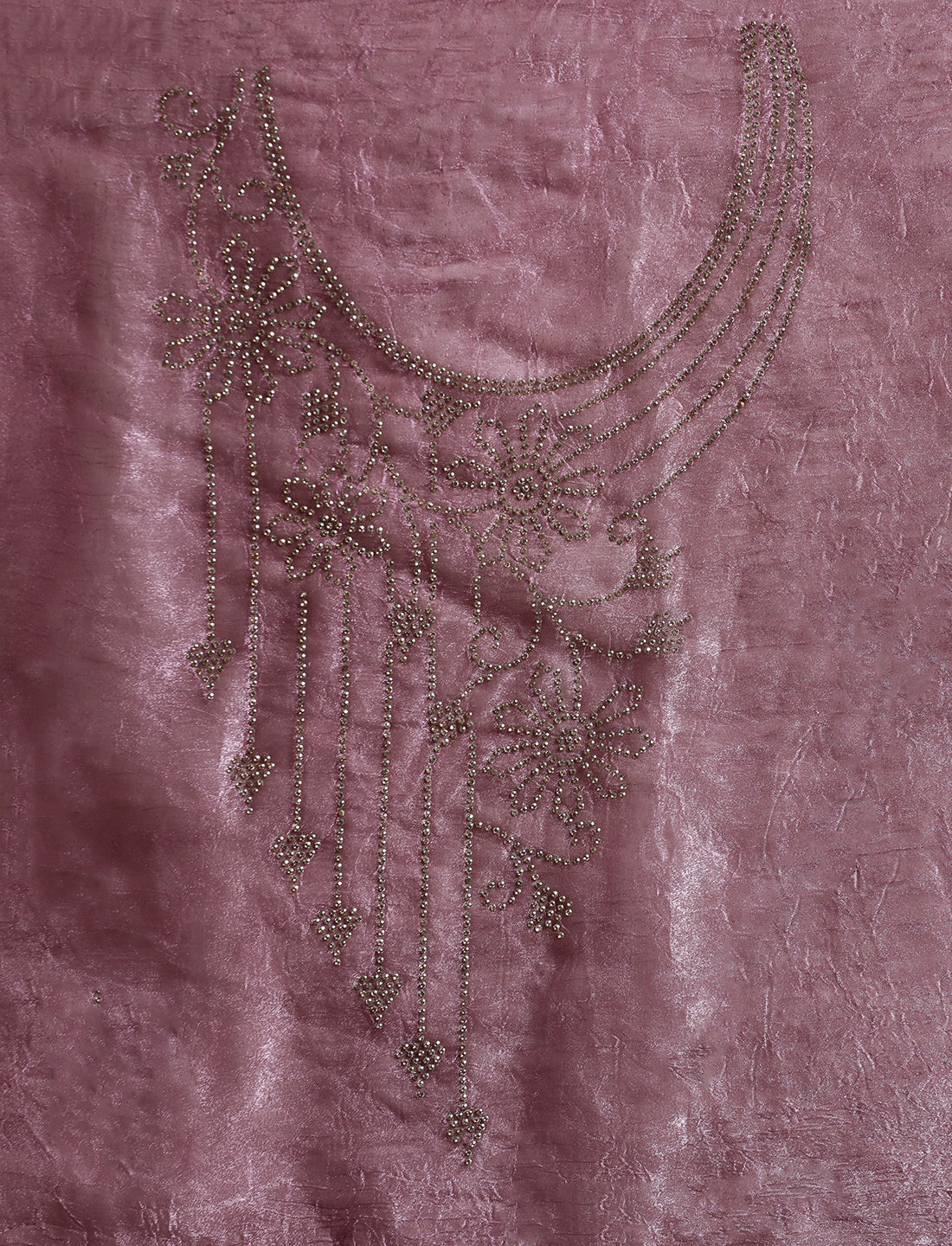 Embellished Saree With Unstitched Blouse in Pink