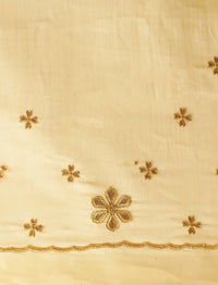Floral Embroidered Sarees With Unstitched Blouse in Yellow
