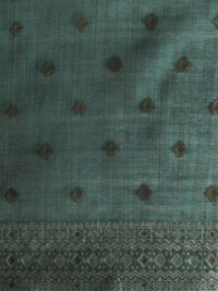Sarha Woven Design Zari Saree With Unstitched Blouse Piece in Green