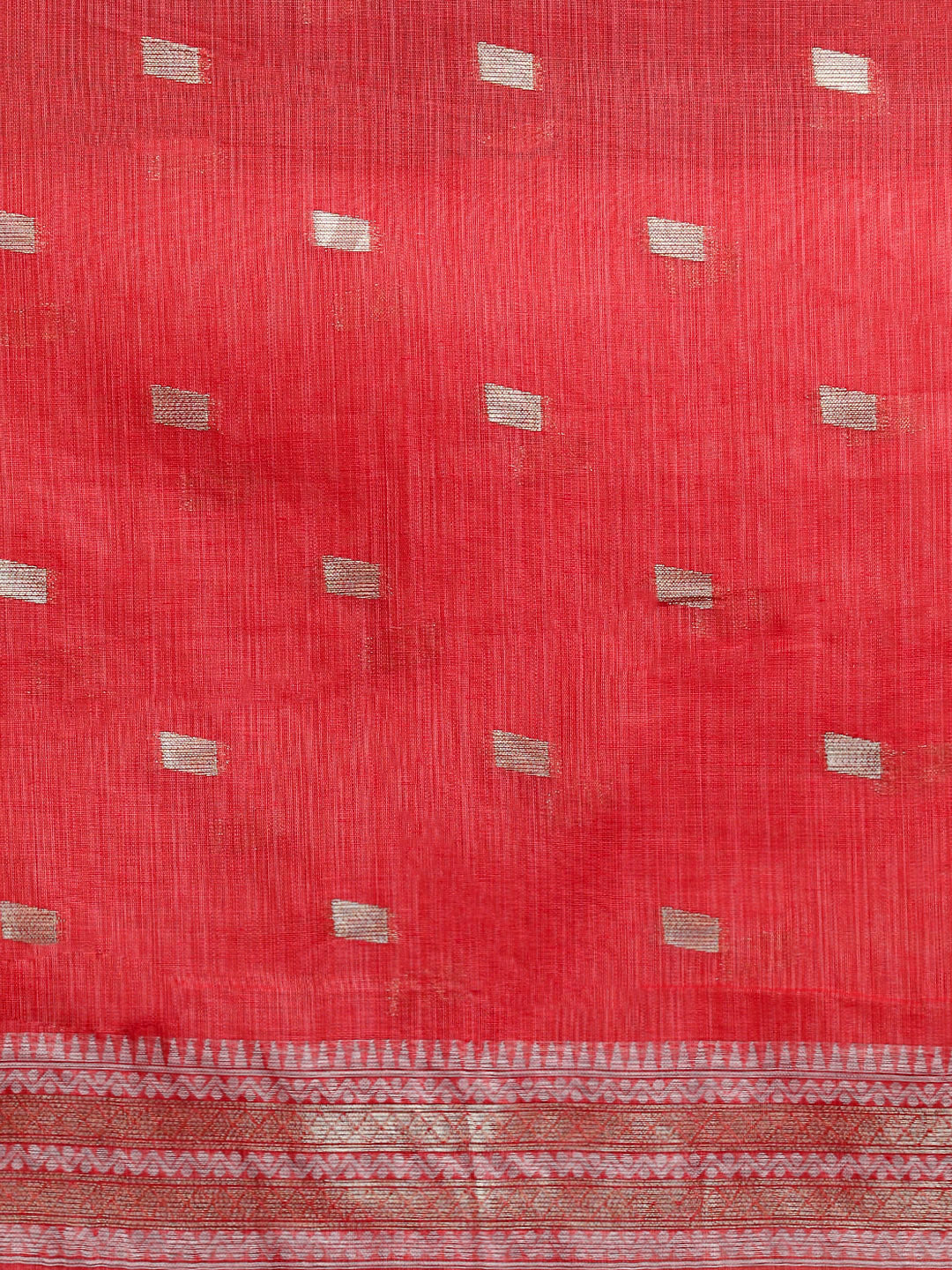 Woven Design Floral Chanderi Cotton Saree in Beige