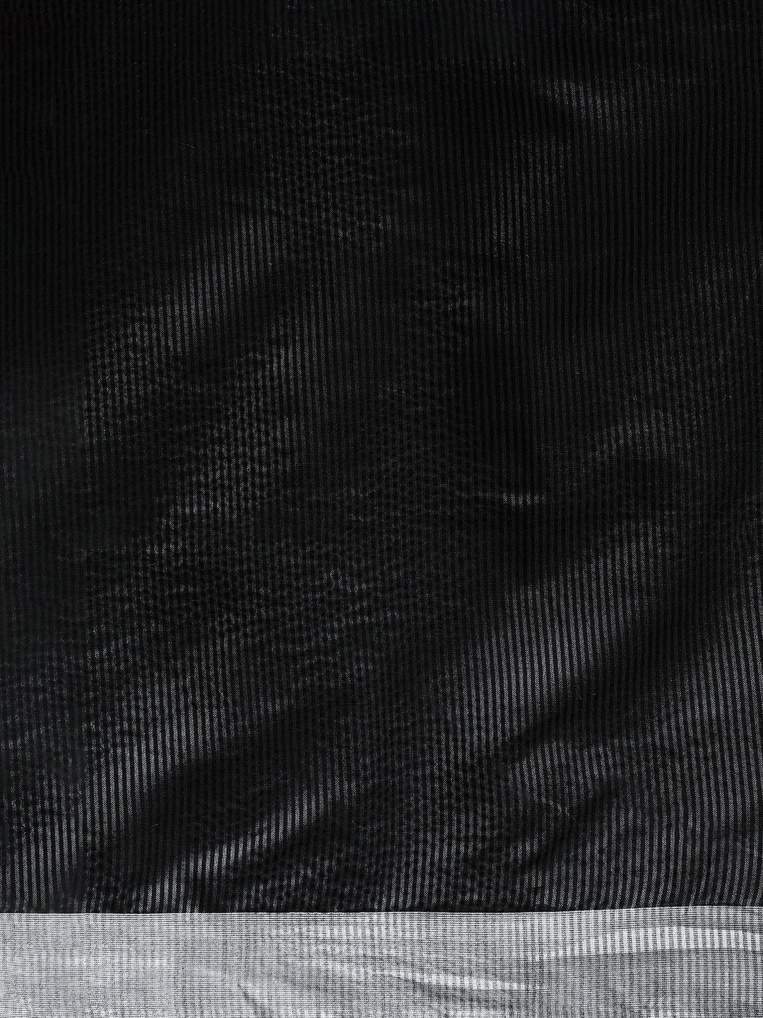 Woven Design Solid Bhagalpuri Linen Saree in Black