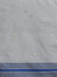 Woven Design Ethnic Motif Muga Cotton Saree in Grey