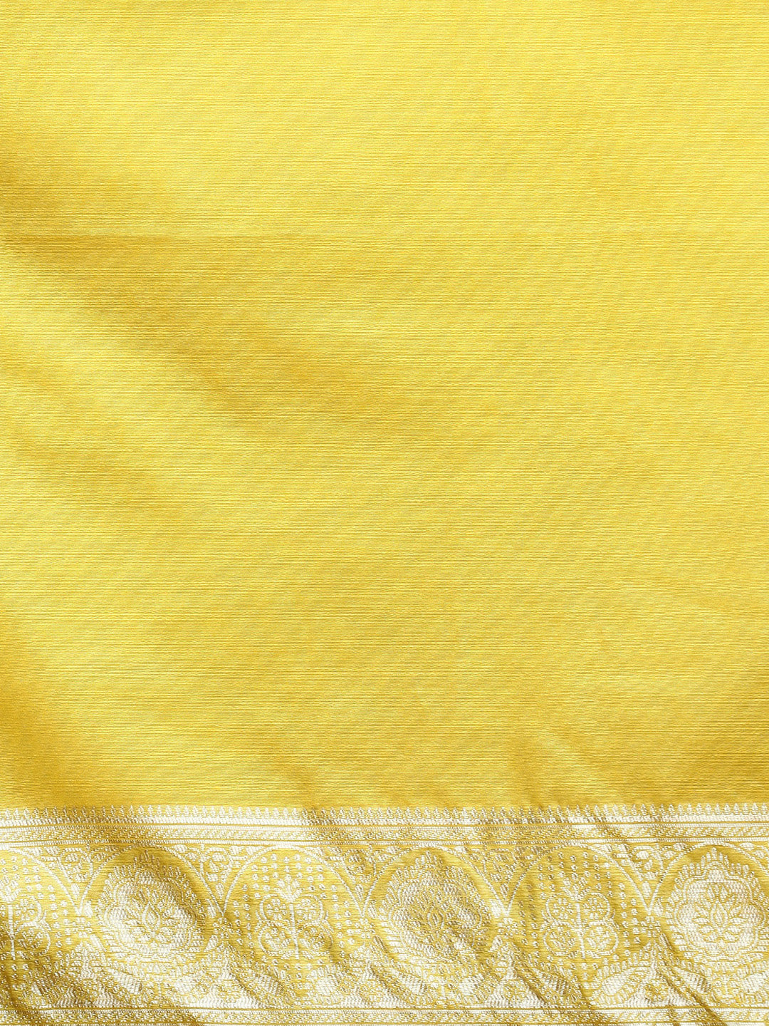 Woven Design Floral Chanderi Cotton Saree Yellow