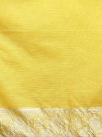 Woven Design Floral Chanderi Cotton Saree Yellow