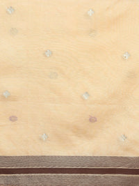 Woven Design Ethnic Motif Muga Cotton Saree in Beige