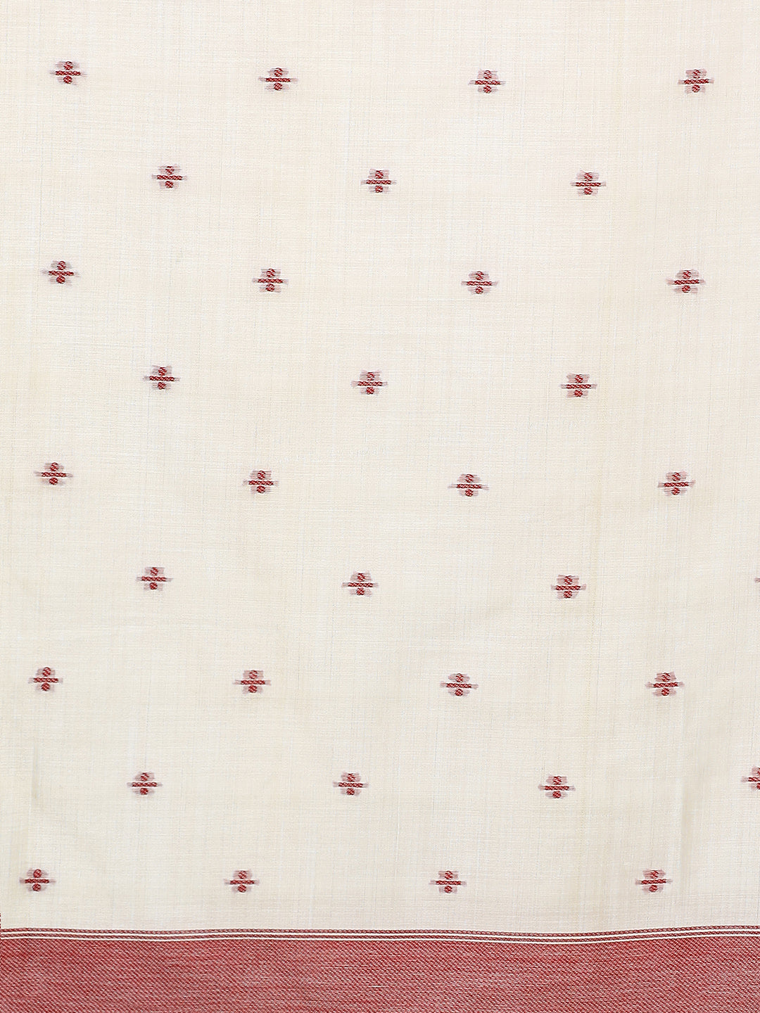 Floral Printed Chanderi Saree in red