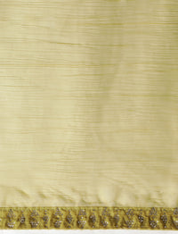 Floral Motif Embroidered Zari Wedding Saree in Green