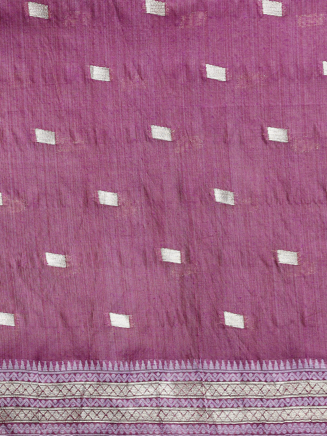 Woven Design Floral Chanderi Cotton Saree in Purple