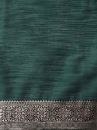 Sarha Ethnic Motifs Woven Design Zari Muga Saree in Sea Green