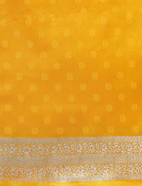 Ethnic Motifs Woven Design Zari Banarasi Saree in Yellow