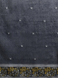 Sarha Floral Printed Muga Saree in Grey