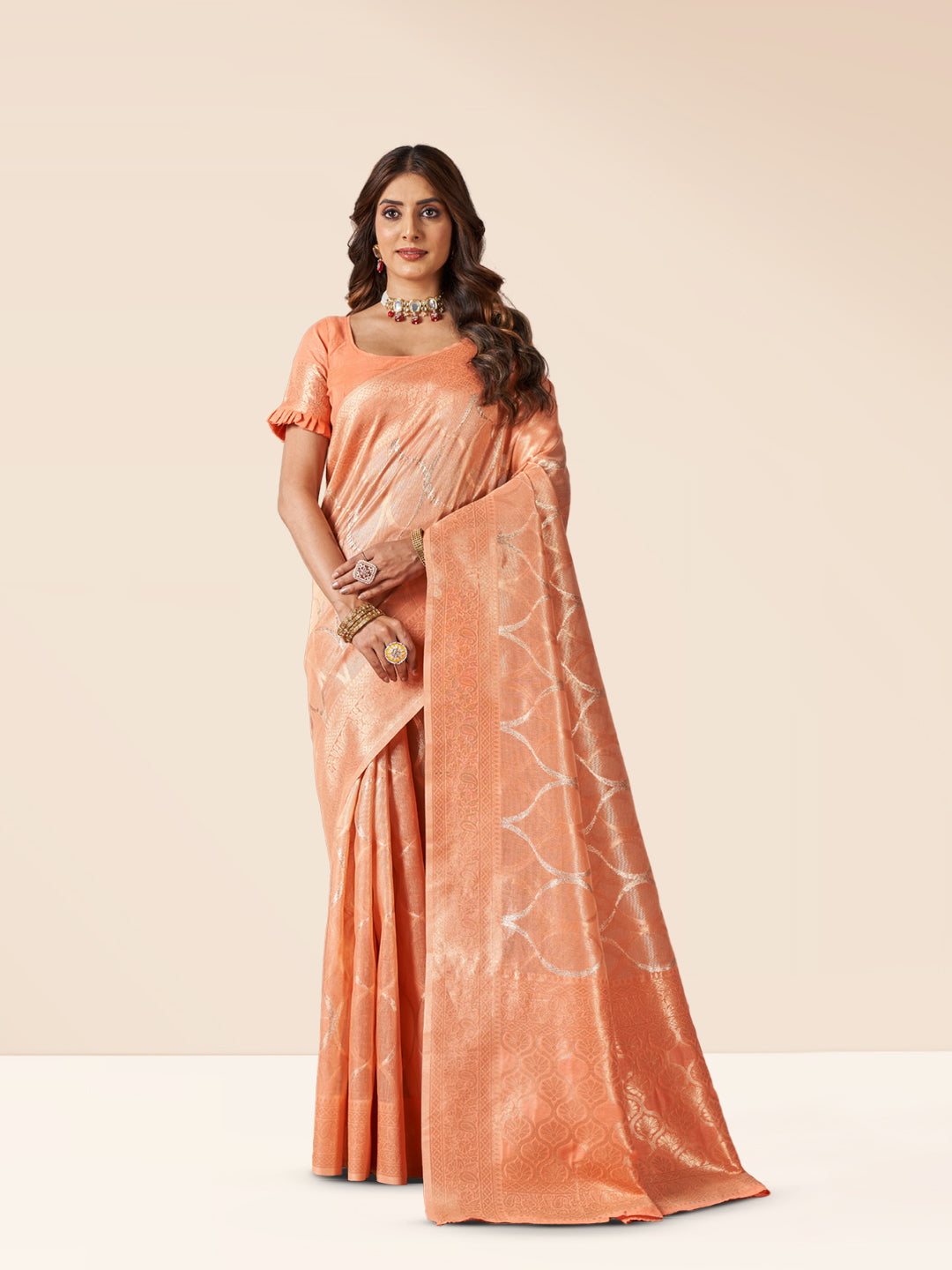 Samiksha Silk in Orange