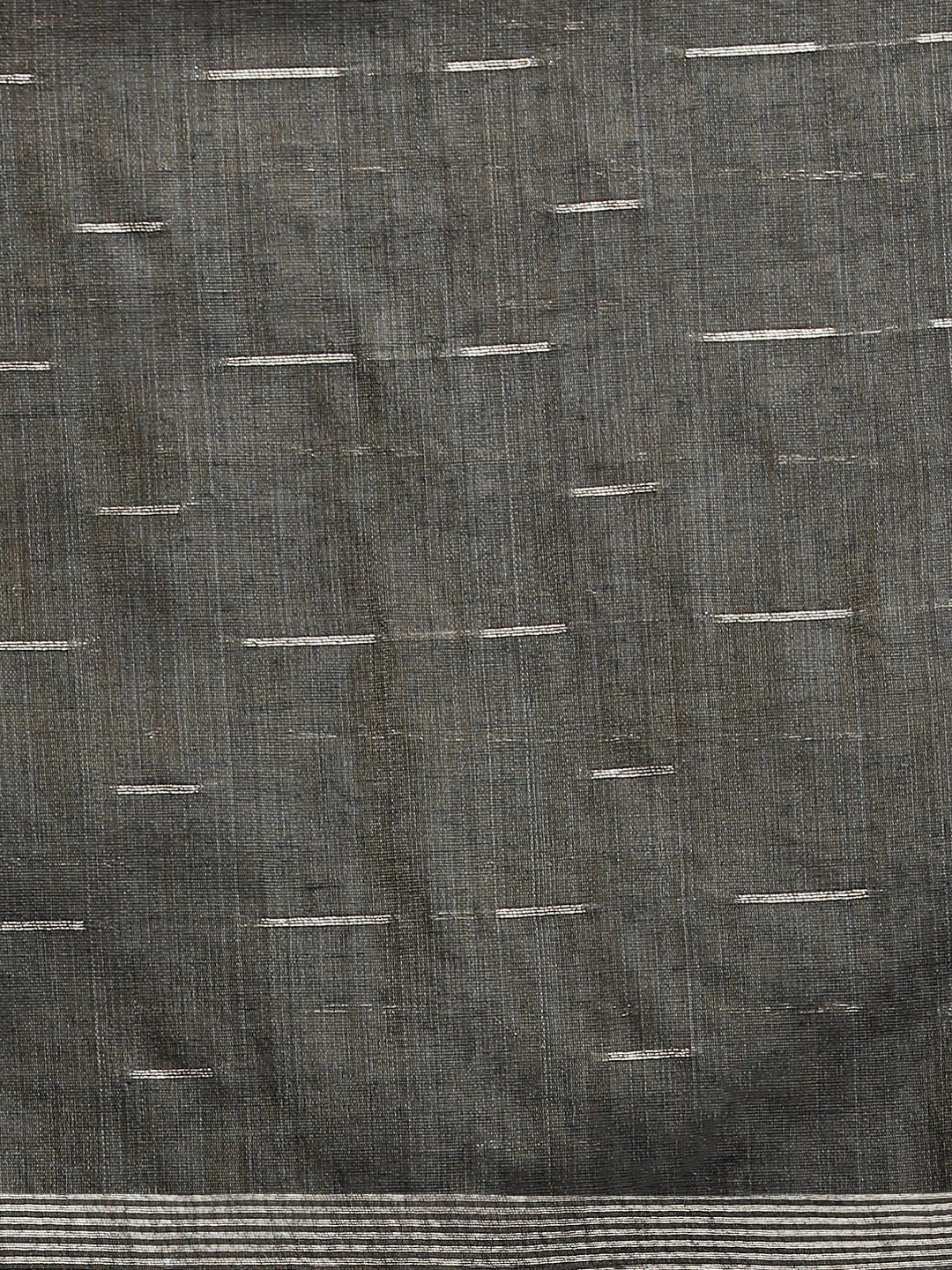 Woven Design Floral Muga Cotton Saree in Grey