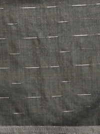Woven Design Floral Muga Cotton Saree in Grey