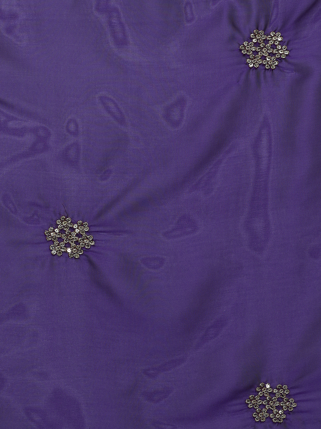 Ethnic Motifs Embroidered Sequinned Saree in purple
