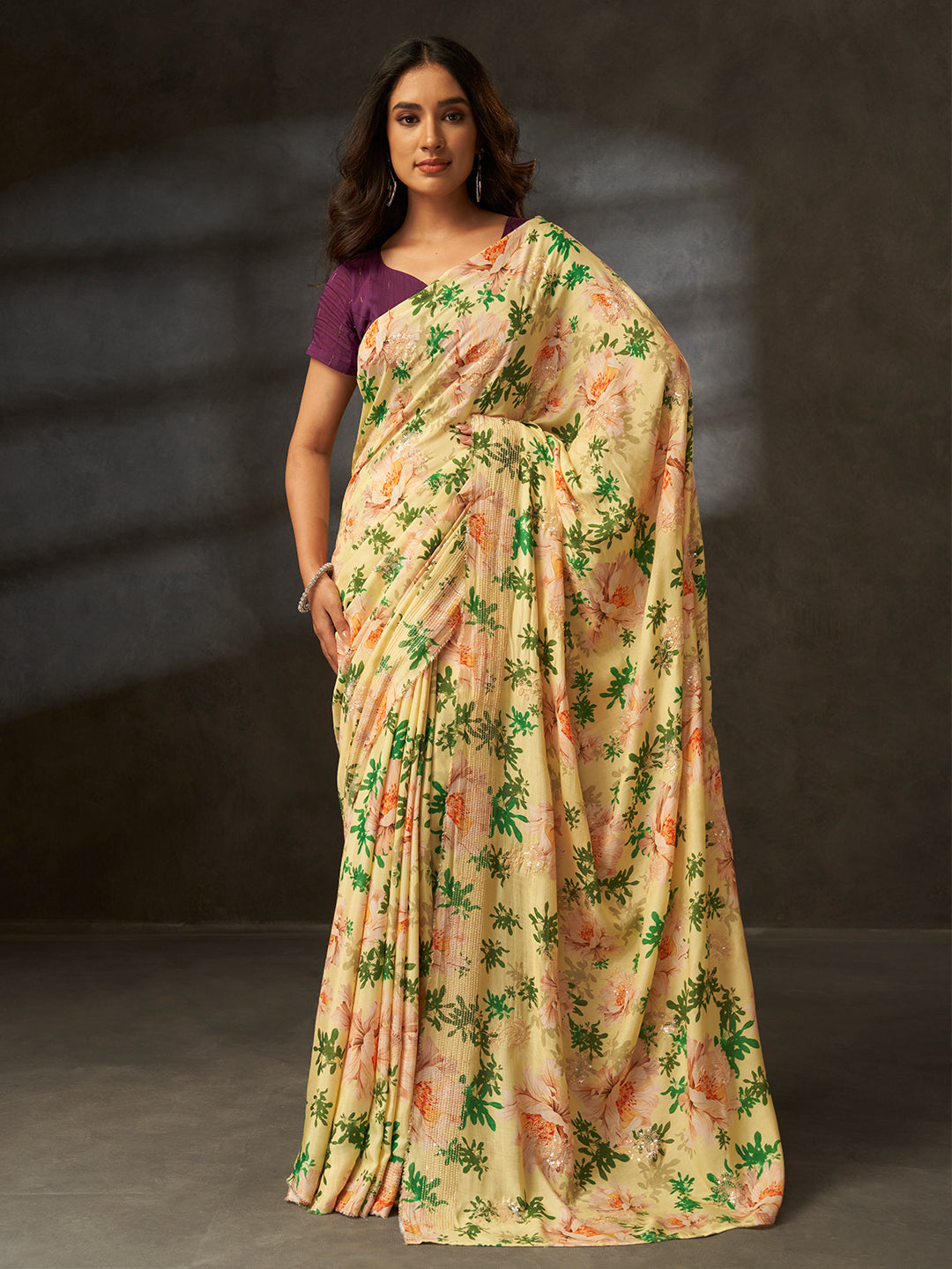 Bageecha Royale in Beige with Floral Motifs