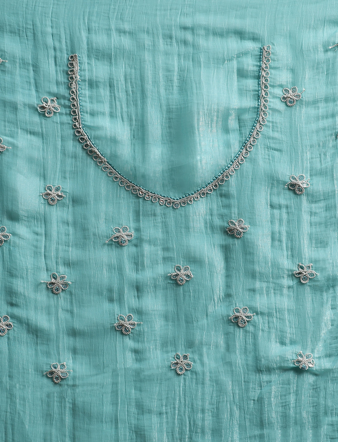 Solid Embellished Beads and Stones Saree in Blue