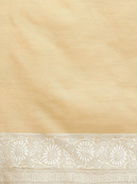 Woven Design Floral Chanderi Cotton Saree in Beige