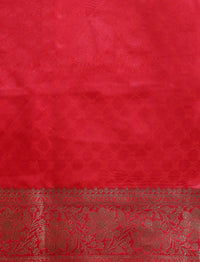 Ethnic Motif Woven Design Zari Banarasi Saree with Blouse Piece in Pink