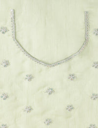 Woven Design Floral Saree With Blouse in Green