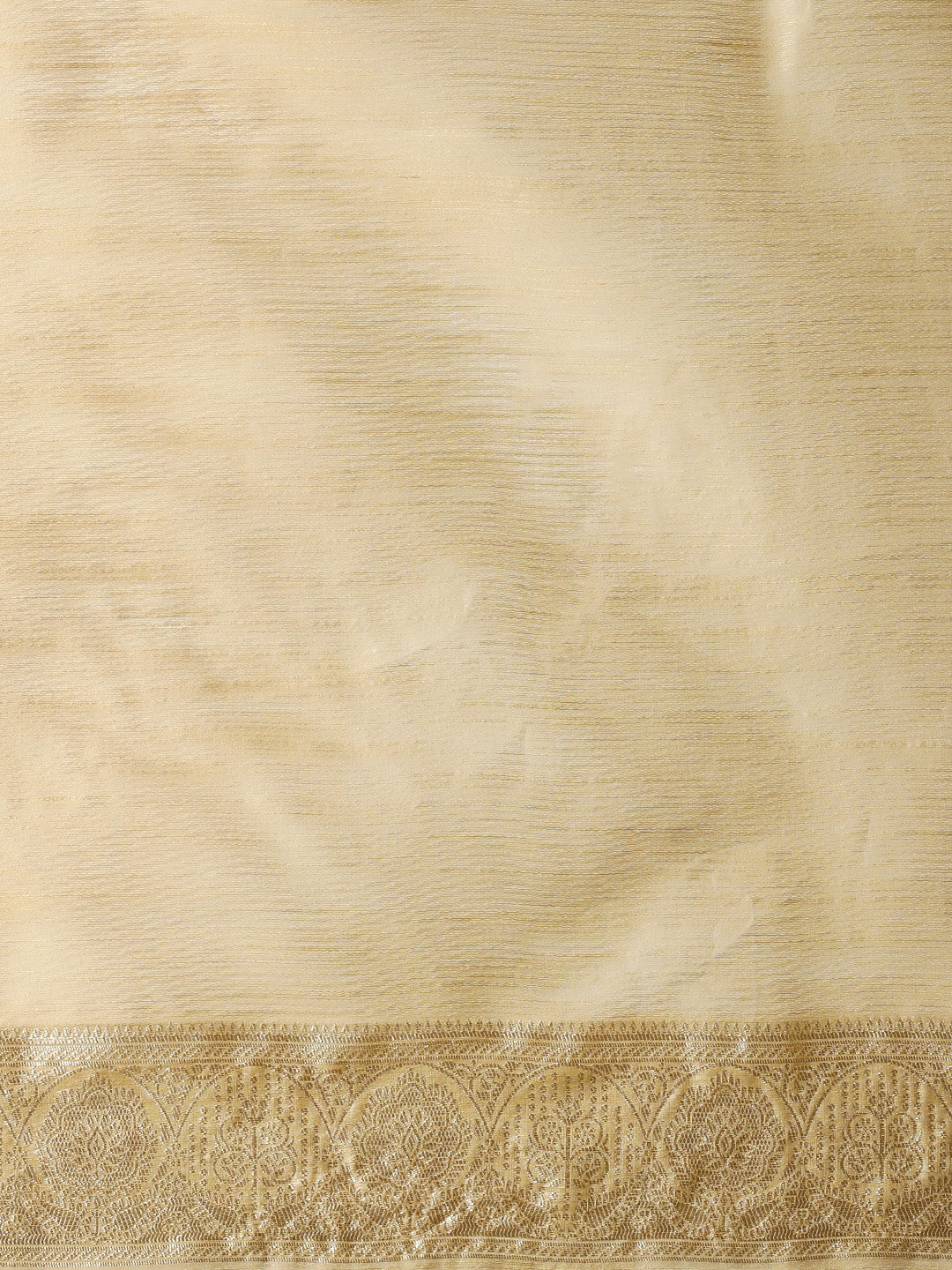 Woven Design Floral Chanderi Cotton Saree in Beige